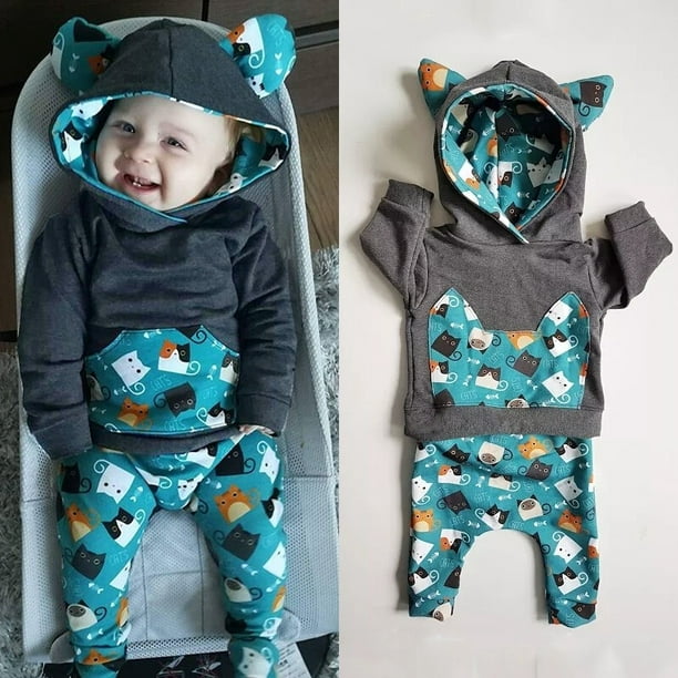 Water Swimming Cat Infant Baby Boys Girls Clothing Shirts Long Sleeves Rompers Jumpsuit 